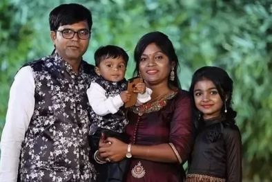 MDZol | Foto: BBC BUJARATI. La familia pudo haber caminado 11 horas en la nieve.