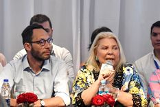 Maximiliano Ferraro y Elisa Carrió en conferencia. Foto: Noticias Argentinas
