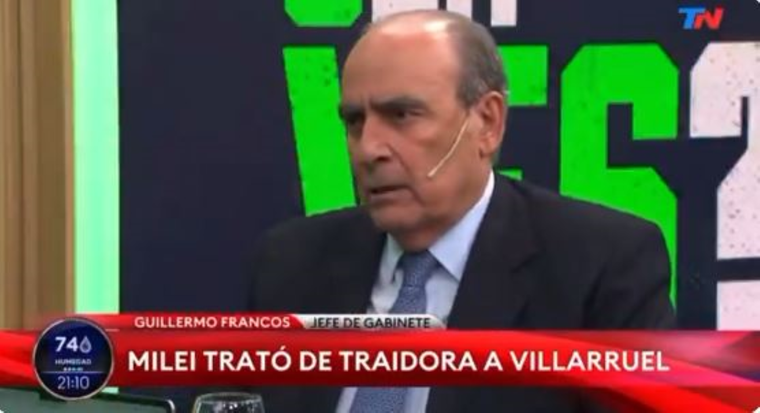 Guillermo Francos apaciguó las críticas del Gobierno contra Victoria Villarruel.