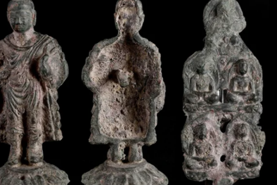 MDZol | Una de las estatuas representa al Buda Shakayumi, que es uno de los nombres utilizados para el hombre nacido en Siddhartha Gautama después de que encontró la iluminación y alcanzó el nirvana. Foto: Shaanxi Provincial Institute of Archaeology