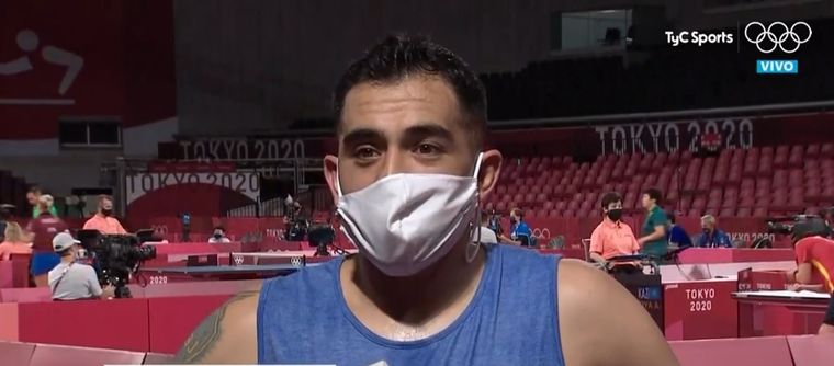El mendocino cayó en su debut en Tokio 2020. Foto: TyC Sports