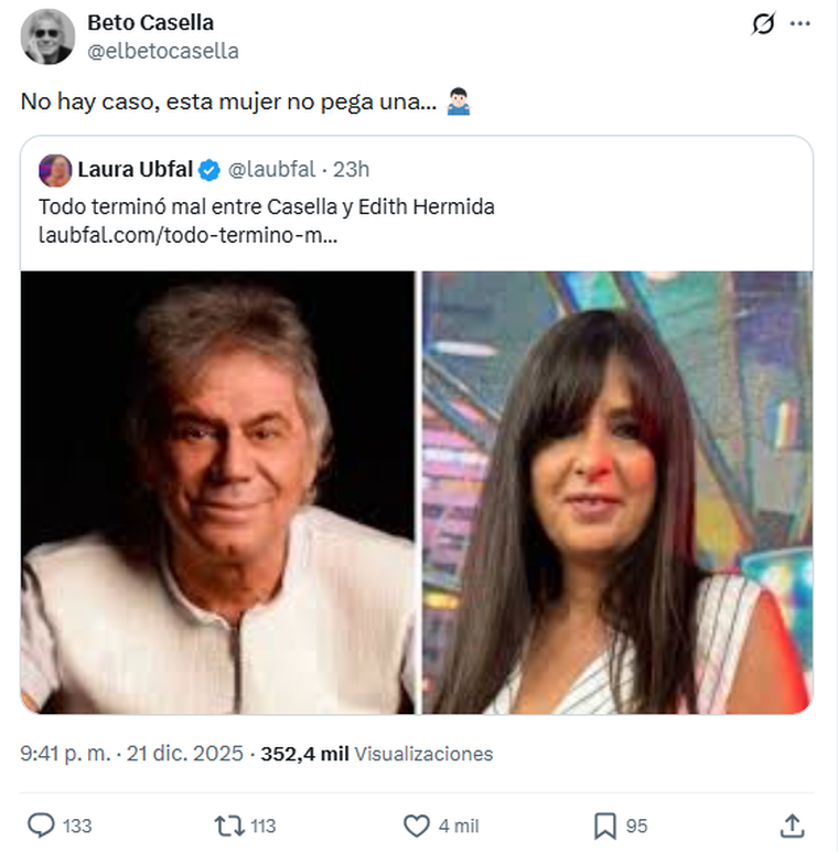 Beto Casella contra Laura Ubfal. Beto Casella contra Laura Ubfal.