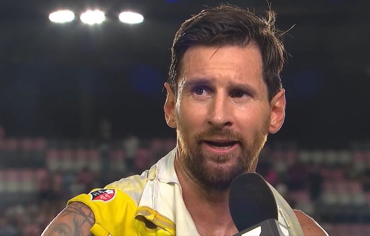 El capitán de la Selección argentina reapareció con dos asistencias clave ante Atlas por la Leagues Cup y dejó varias definiciones. Foto: captura de TV.