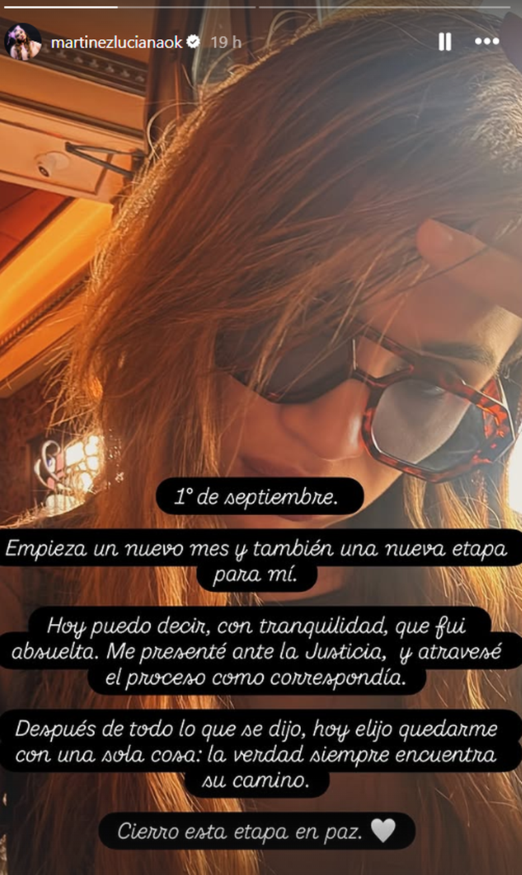 Luciana Martínez tras ser absuelta. Luciana Martínez tras ser absuelta. 