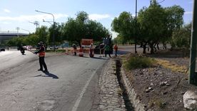 Obras en la ruta 99, en el acceso al Frank Romero Day
