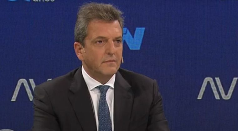 Sergio Massa, ministro de Economía y candidato a presidente por UxP Foto: Captura de video