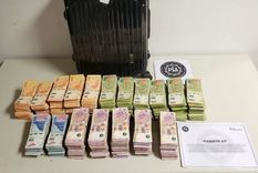 El dinero secuestrado por efectivos de la PSA. Foto: PSA