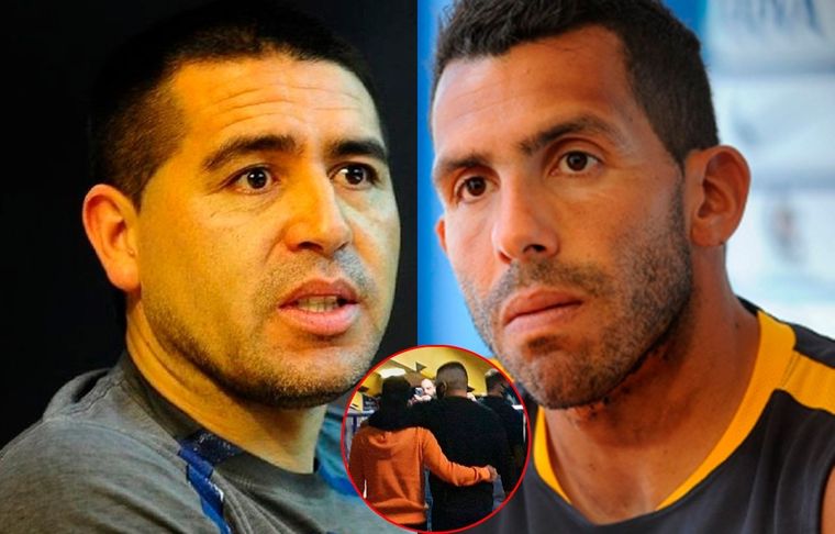Román, Tevez y una grieta que parece no cerrarse. Foto: Montaje