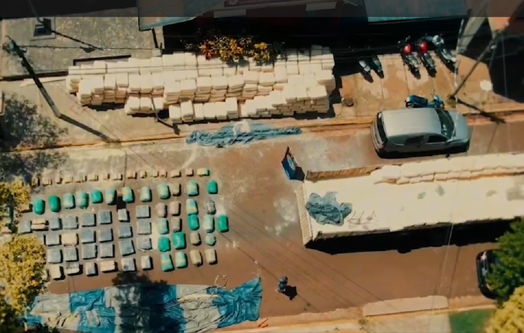 La impactante cantidad de droga secuestrada. Foto: captura de video/Policía Federal.