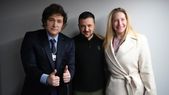 Zelensky junto a Javier y Karina Milei Zelensky junto a Javier y Karina Milei
