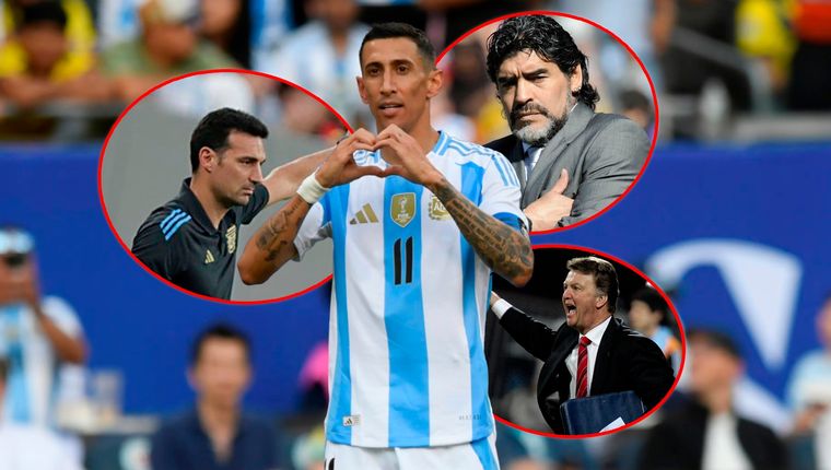 Di María habló sobre los entrenadores que lo dirigieron a lo largo de su carrera. Foto: @Argentina, AFP y archivo