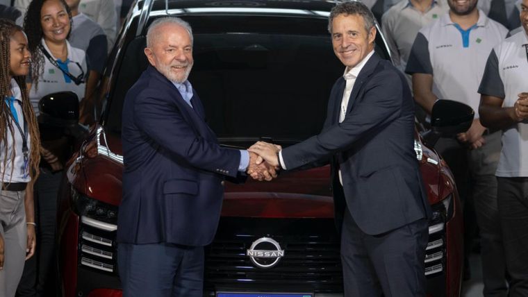 Lula Da Silva se hizo presente en la planta de Resende Foto: Nissan