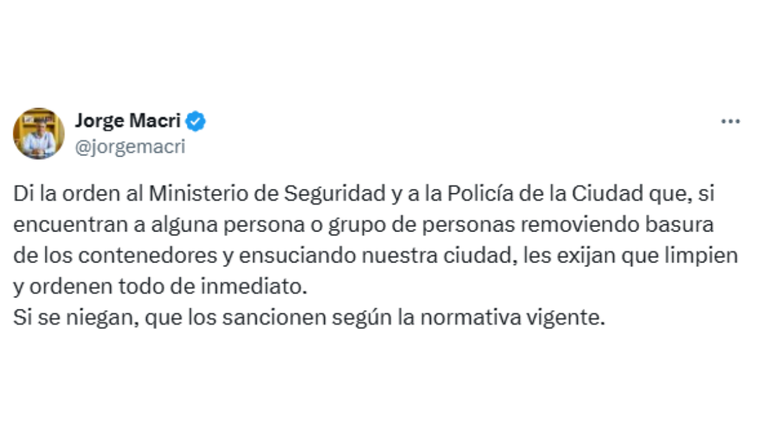 Comunicado oficial del jefe de Gobierno de la Ciudad de Buenos Aires, Jorge Macri. Comunicado oficial del jefe de Gobierno de la Ciudad de Buenos Aires, Jorge Macri.