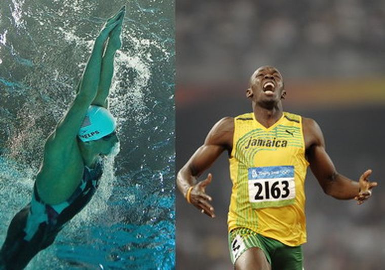 Phelps y Bolt, estrellas de Beijing. Foto: NA