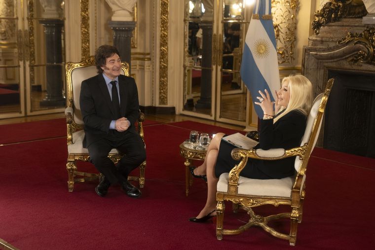 El secreto que Milei le reveló a Susana en plena entrevista. Foto: Prensa Telefe