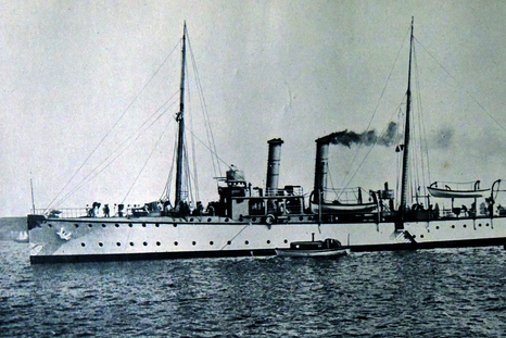 El S.M.S. Panther, uno de los cañoneros que se desplegó en el contingente naval alemán durante el bloqueo a Venezuela entre 1902 y 1903. (Imagen de 1902)
