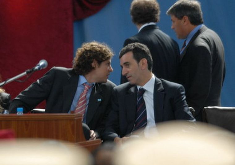 Randazzo, junto al titular de Economía, Martín Lousteau. Foto: NA