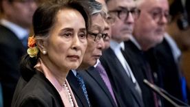 Aung San Suu Kyi durante la primera audiencia por el juicio de genocidio que se realiza en La Haya en contra de Myanmar, que está acusado de genocidio de la minoría étnica Rohingya. Foto: Getty