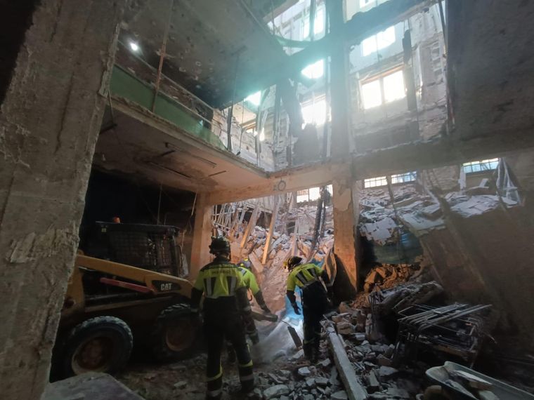 Así quedó el edificio que se derrumbó en Madrid