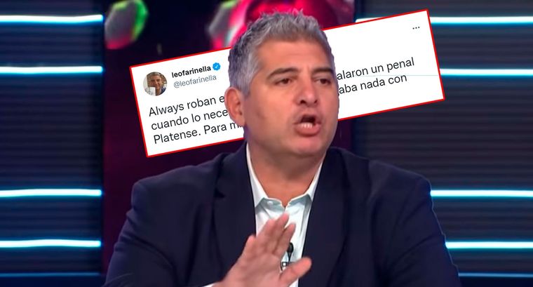 Los hinchas de Boca cuestionaron a Farinella por el polémico penal que Loustau cobró a favor de River.