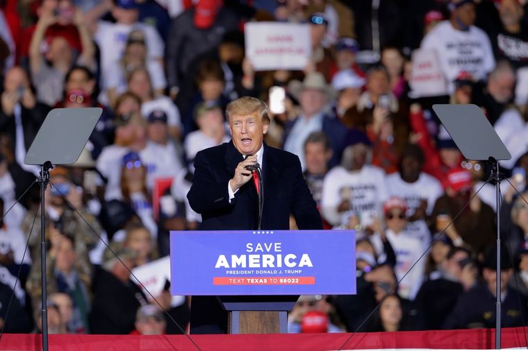 Donald Trump en el acto realizado en Conroe Foto: EFE