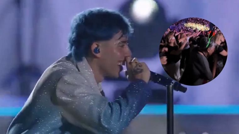 El cantante de cuarteto la rompió en la noche del Vélez. Créditos: Captura / flow