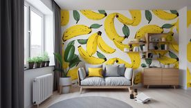 Pared con mural o empapelado&nbsp; “caprichoso”. Créditos: Pexels.