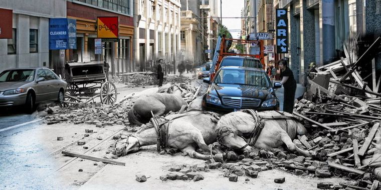 El pasado y el presente en una misma imagen. Foto: Publicada por malgusto.com