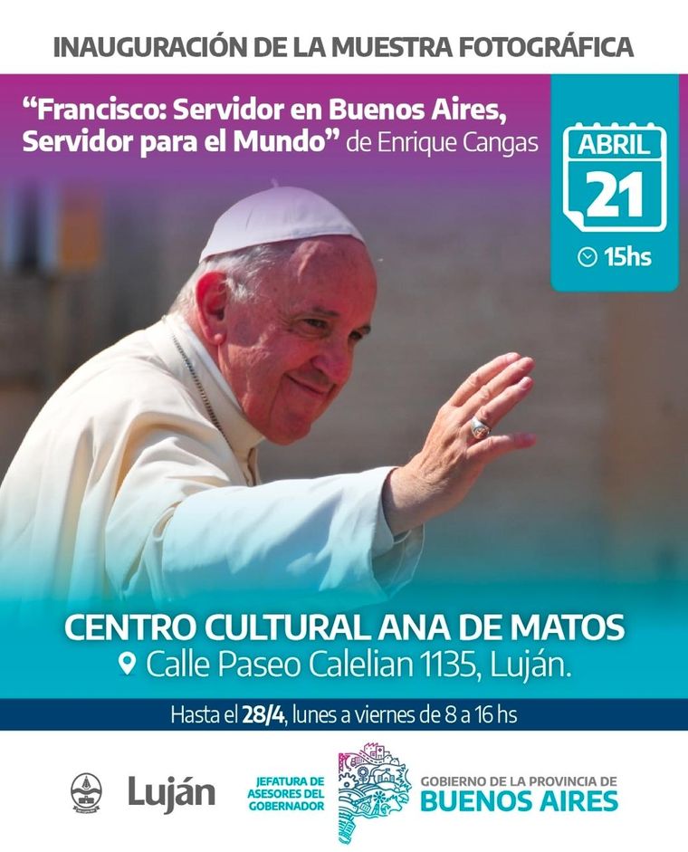 la muestra fotográfica de Cangas también se exhibirá -hasta el 28 de abril en el Centro Cultural Ana de Matos de la ciudad de Luján. la muestra fotográfica de Cangas también se exhibirá -hasta el 28 de abril en el Centro Cultural Ana de Matos de la ciudad de Luján.