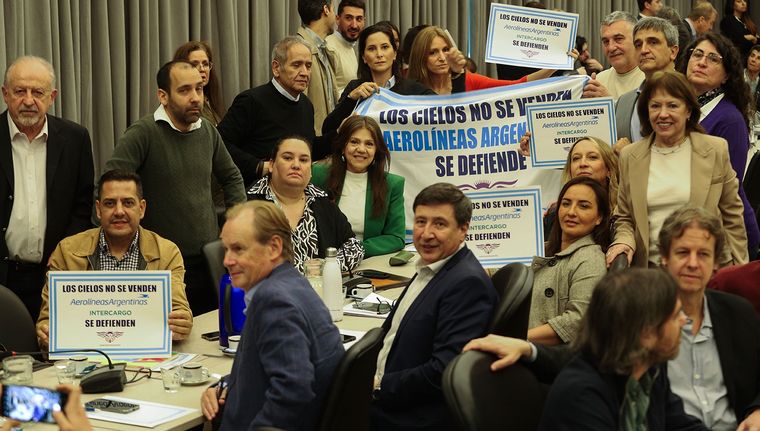 Comienza en el Congreso el debate por la privatización de Aerolíneas Argentinas. Foto: NA