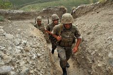 Soldados de la república autoproclamada de Nagorno Karabaj (foto de archivo)