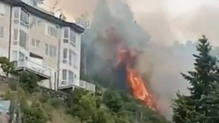Grave incendio forestal obligó a evacuar un sanatorio en Bariloche