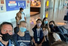 Cascos Blancos, minutos antes de partir de Polonia desde Argentina. Foto: Twitter