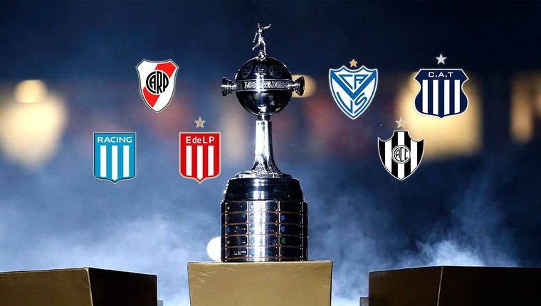 River, Racing, Estudiantes, Vélez, Talleres y Central Córdoba son los representantes argentinos en la Libertadores 2025. Foto: Conmebol y Paladar Negro