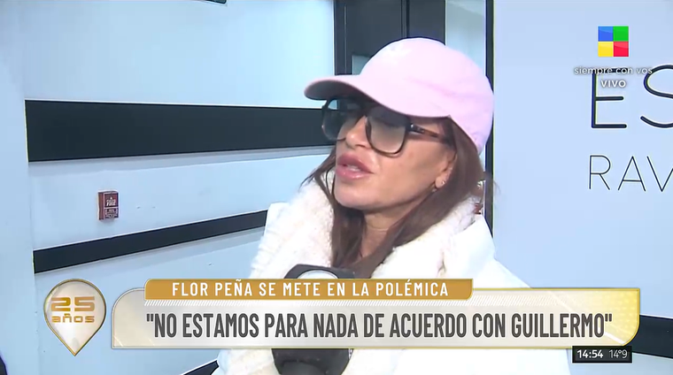 Florencia Peña se diferenció de Guillermo Francella. Foto: captura de video/ América TV. Florencia Peña se diferenció de Guillermo Francella. Foto: captura de video/ América TV.