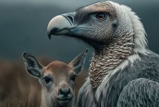 El guanaco y el cóndor y un dilema propio de la existencia. Imagen generada con IA