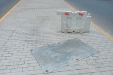 taparon el peligroso pozo ubicado en un ingreso a la fiesta de la cerveza