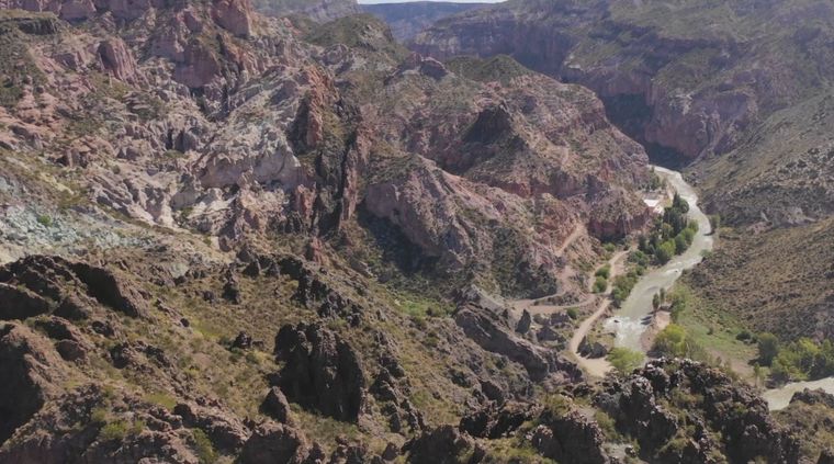 El cañón del Atuel filmado con un drone. Foto: Gobierno de Mendoza