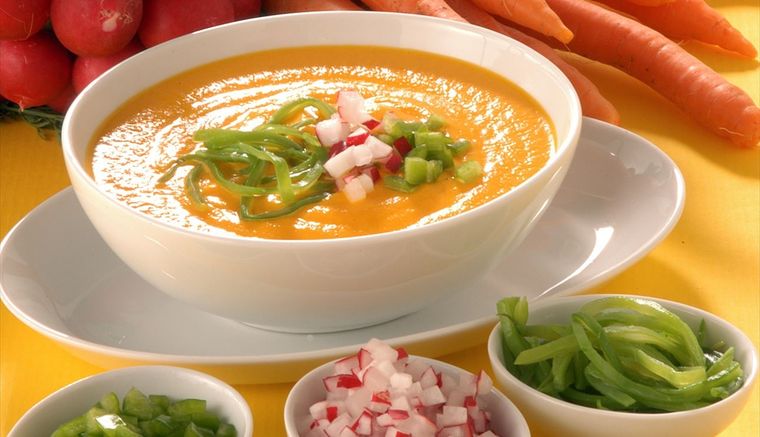 Sopa cremosa de zanahoria y jengibre.