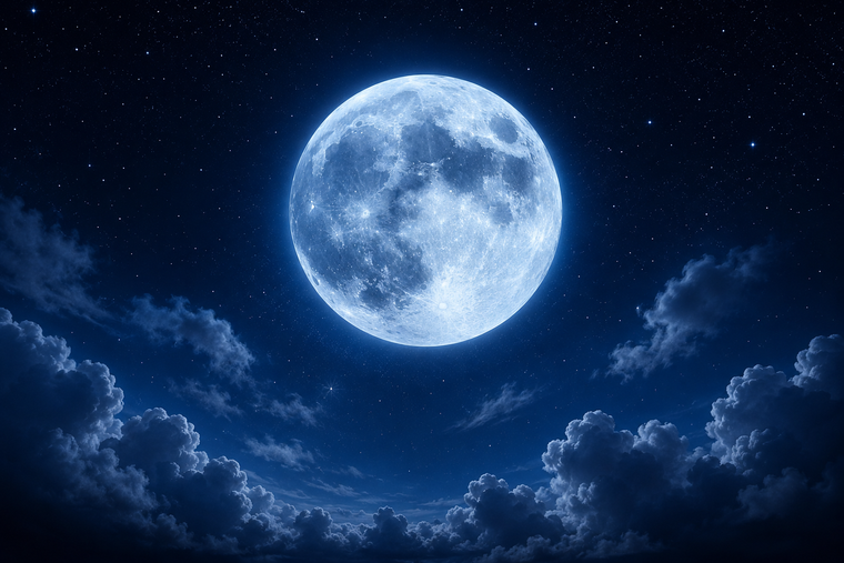 El 31 de mayo se producirá la Luna azul. (Imagen generada con IA).