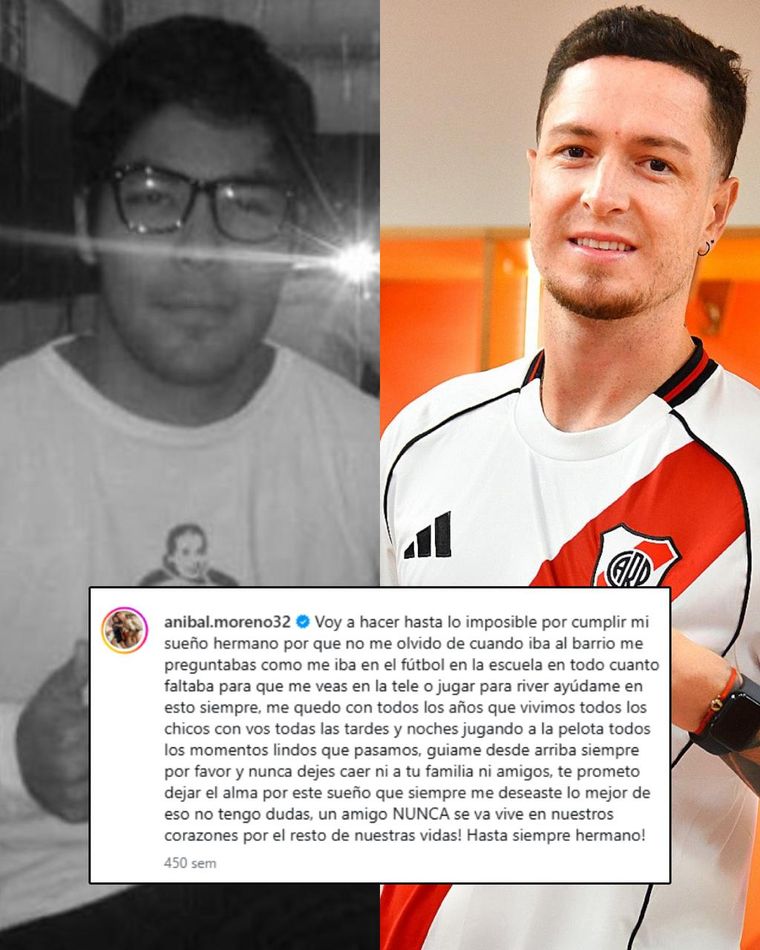 La carta de Aníbal Moreno a un amigo fallecido en 2017: le prometió que jugaría en River. La carta de Aníbal Moreno a un amigo fallecido en 2017: le prometió que jugaría en River.