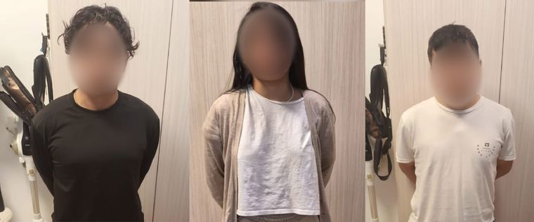Los tres detenidos. Los tres detenidos.