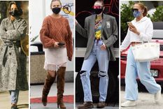 Las famosas no descuidan sus looks callejeros en cuarentena.