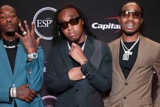 El trío Migos, al centro, Takeoff. Foto: News.com