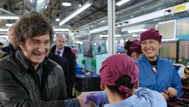 Javier Milei visitó la planta Newsan, Ushuaia, Tierra del Fuego.