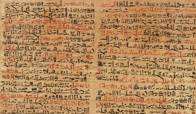 Papiro de una antigua lengua, datado en el 1600 antes de Cristo. Foto: Wikipedia.