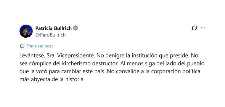 El terminante pedido de Patricia Bullrich que encendió una firme respuesta de Victoria Villarruel. El terminante pedido de Patricia Bullrich que encendió una firme respuesta de Victoria Villarruel.