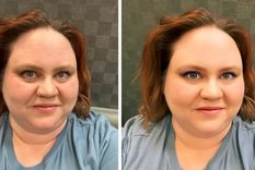 Krystle Berger antes y después de haber usado una aplicación llamada FaceTune para cambiar su apariencia. Foto: KRYSTLE BERGER