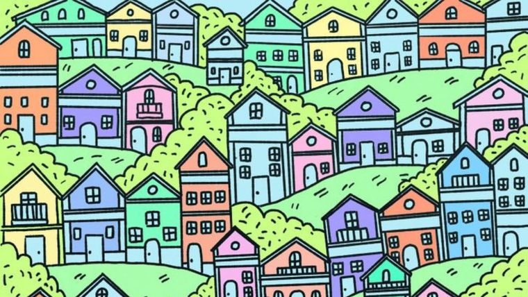 Acertijo visual, reto visual, casa