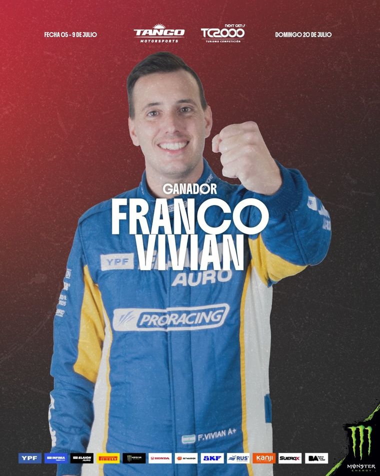 Franco Vivian, ganador en 9 de Julio Franco Vivian, ganador en 9 de Julio
